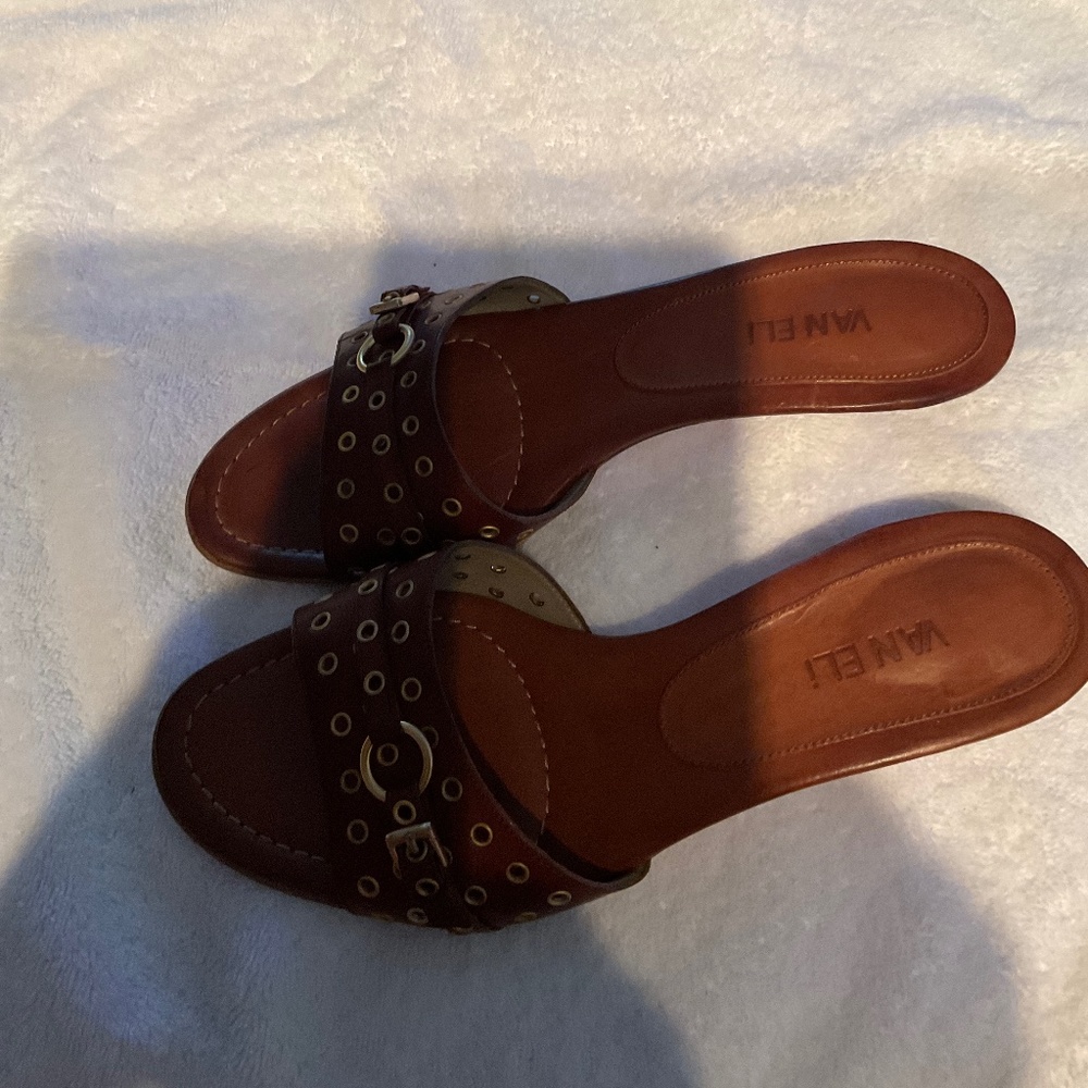 Vaneli Kitten-heel Slide with Goldcolored Grommets